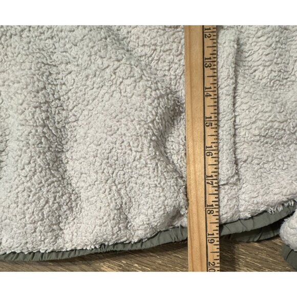 Vuori Cozy Sherpa Popover Women Sherpa Pullover Jacket Cream Green 1/2 Snap - Picture 4 of 12